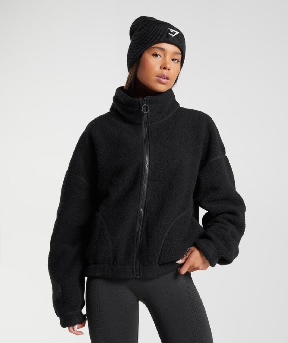 Chaquetas Gymshark Sherpa Mujer Negras | CO 2046YXF